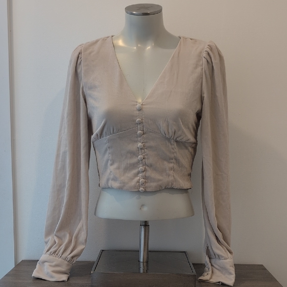 House of Harlow 1960 Cream V-Neck Top